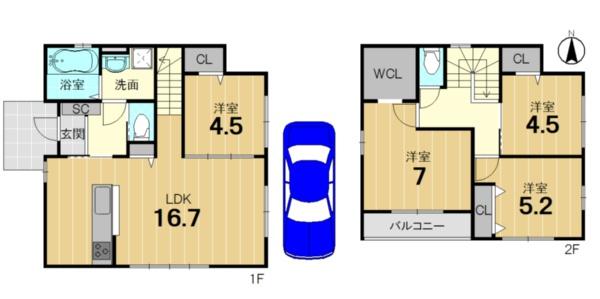 京都市右京区花園天授ケ岡町の新築一戸建