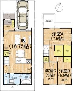 京都市右京区嵯峨野南浦町の新築一戸建
