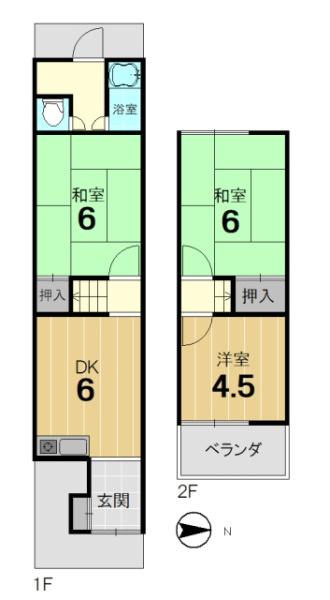 枚方市甲斐田新町の中古テラスハウス