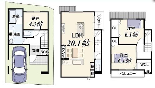京都市右京区梅津フケノ川町の新築一戸建