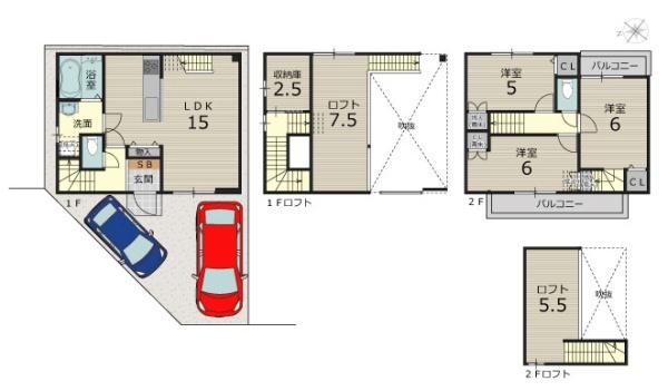 京都市伏見区羽束師鴨川町の土地(プラン例(間取図))