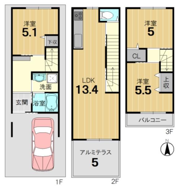 京都市右京区西京極堤下町の新築一戸建