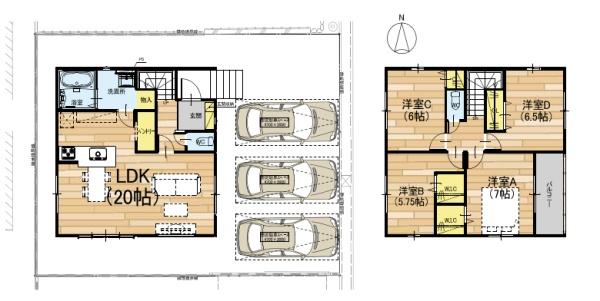 京都市西京区大枝北沓掛町3丁目の新築一戸建