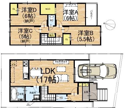 京都市北区紫竹西北町の新築一戸建
