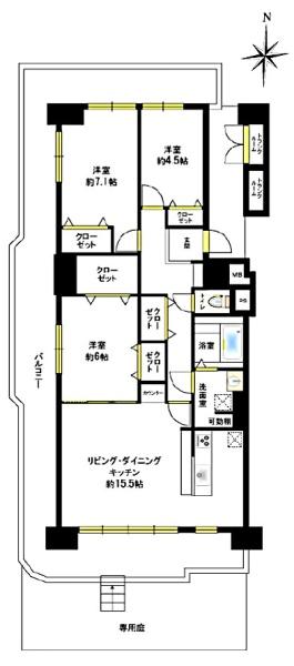 成田中央公園スカイハイツC棟　１階
