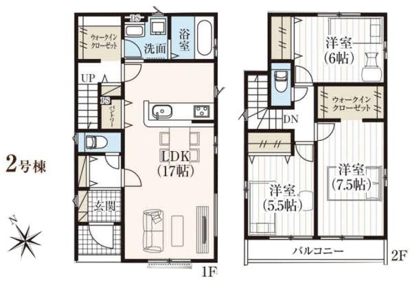 グラファーレ　酒々井町　中央台３期　全２棟　２号棟