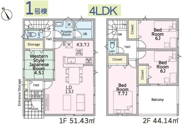 クレイドルガーデン　酒々井町東酒々井第１７全２棟１号棟