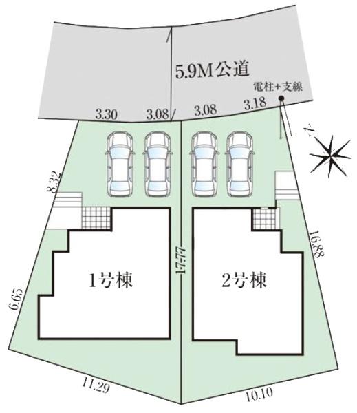 グラファーレ　成田市吾妻１丁目８期全２棟１号棟