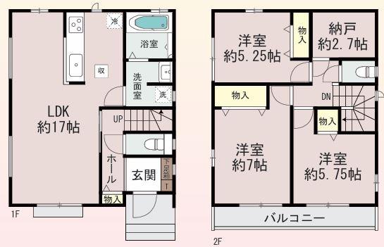 神戸市北区鹿の子台北町4丁目の土地(プラン例(間取図))