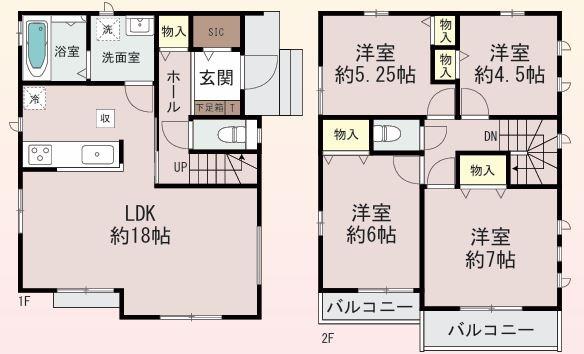 神戸市北区鹿の子台北町4丁目の土地(プラン例(間取図))