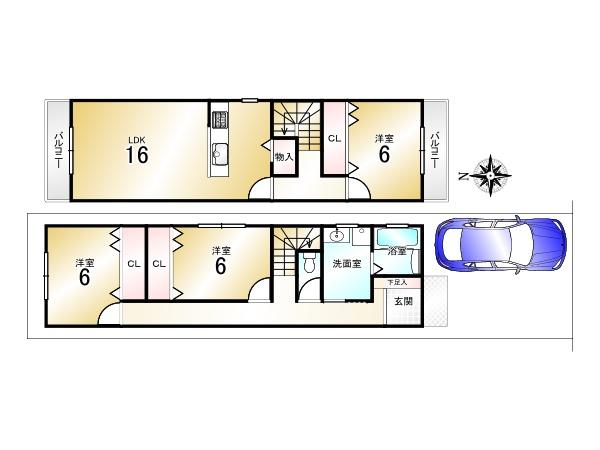 深草越後屋敷町＿建築条件無売土地