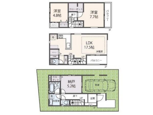 深草大亀谷西久宝寺町＿新築一戸建３号棟