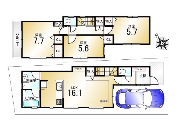 深草大亀谷西寺町_新築一戸建A号地