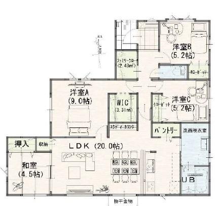 倉敷市上富井１期　１号棟