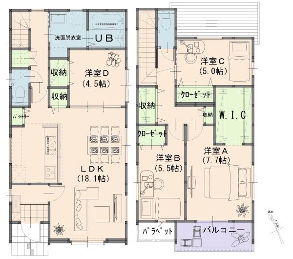 岡山市南区あけぼの町１期　２号棟