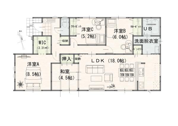 岡山市南区北七区１期　３号棟