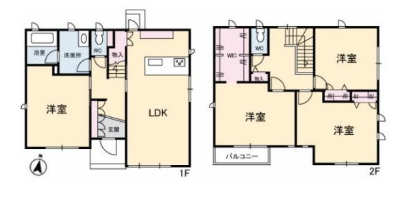倉敷市白楽町の中古一戸建て(間取り)