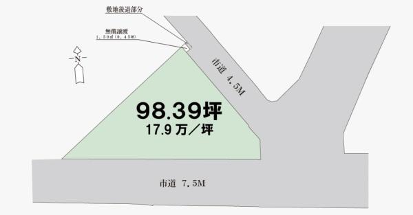 倉敷市児島小川3丁目の土地(間取り)
