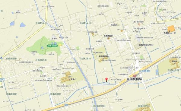 倉敷市真備町箭田の土地(現地案内図)