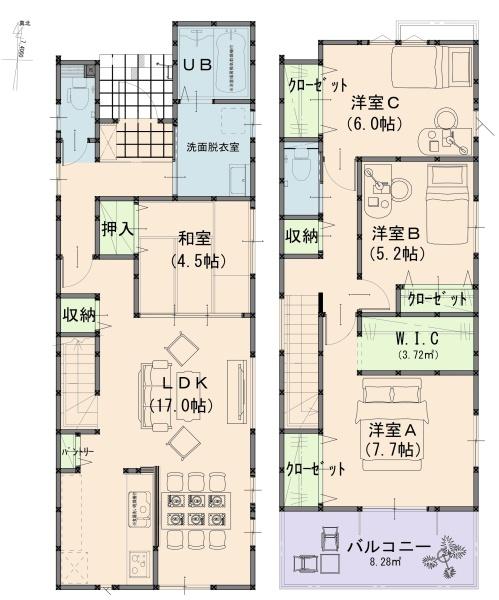 岡山市北区久米１期　１号棟