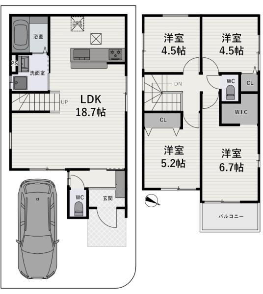 東上牧２丁目（１号棟）　新築戸建