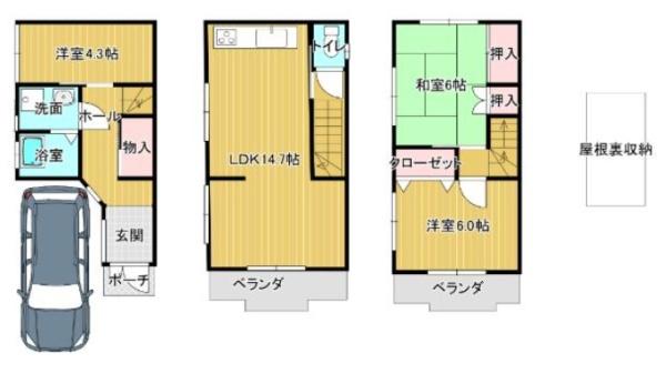 高槻市淀の原町の中古一戸建て