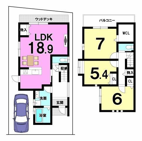 乙訓郡大山崎町字下植野小字寺門の中古一戸建て