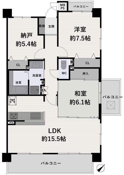 ライオンズマンション水無瀬第2(間取り)