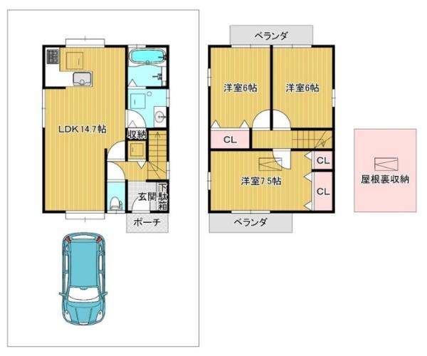 乙訓郡大山崎町字円明寺小字金蔵の中古一戸建て