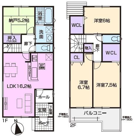 春日井市東野町西新築分譲住宅　２号棟