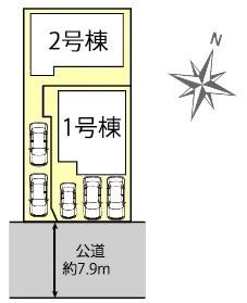 守山区天子田新築分譲住宅 2号棟(区画図)