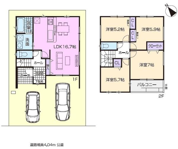 尾張旭市南原山町新築分譲住宅　１号棟