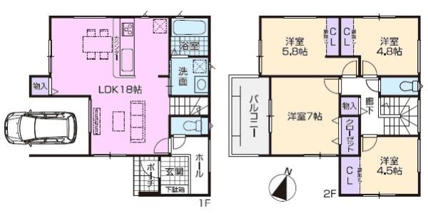 春日井市林島町新築分譲住宅　１号棟