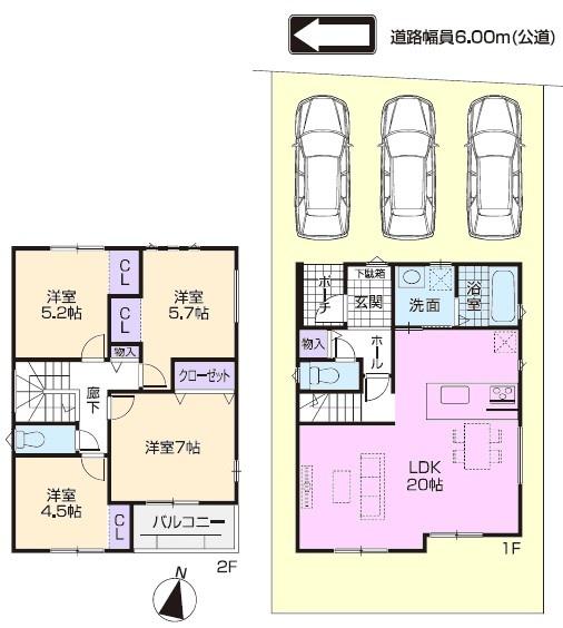 春日井市中新町新築分譲住宅　１号棟