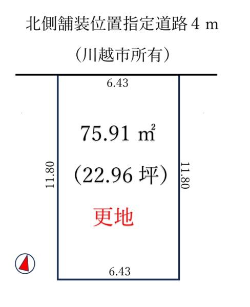 砂新田　歩８分　建築条件無し売地