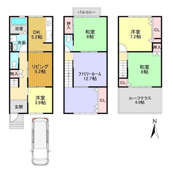 京都市北区紫竹北栗栖町の中古一戸建