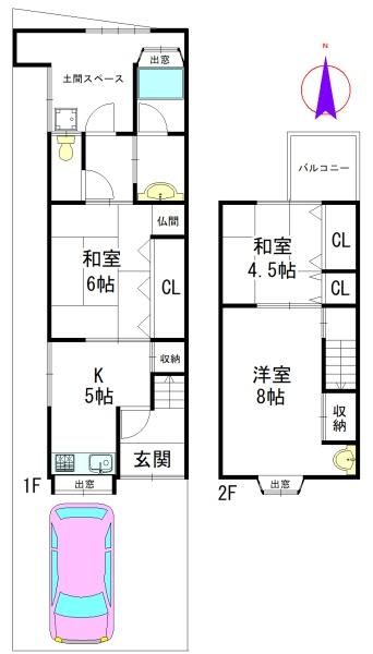 京都市右京区太秦安井柳通町の中古テラスハウス