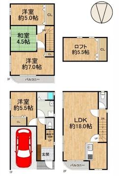 大阪市住吉区山之内３丁目の中古一戸建