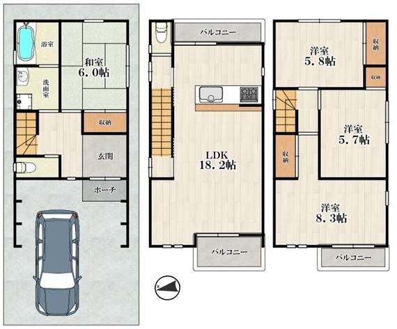 大阪市住吉区万代４丁目の中古一戸建