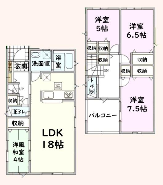 茂原市東茂原の新築一戸建(間取り)