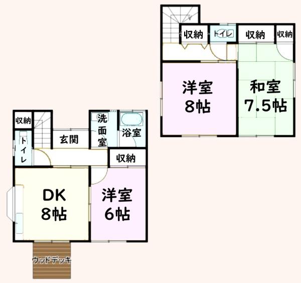 長生郡長生村岩沼の中古一戸建て(間取り)