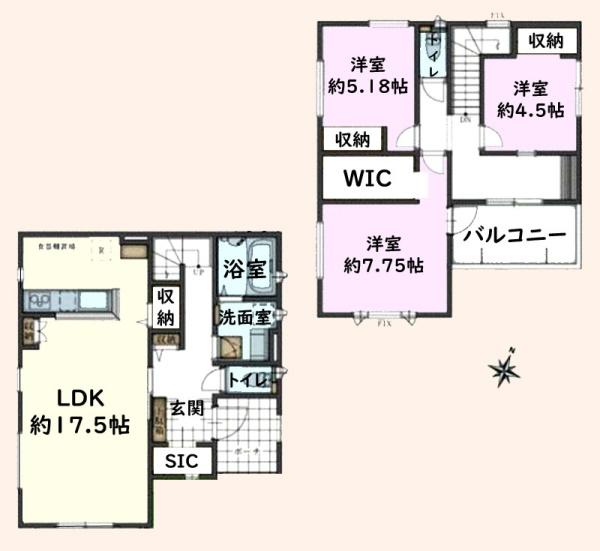 茂原市町保の中古一戸建て(間取り)