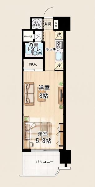 フラワーパレス白子1404号室
