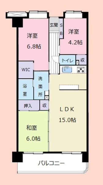 ダイアパレス稲毛緑園都市B棟(間取り)