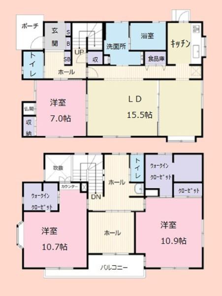 千葉市若葉区みつわ台2丁目の中古一戸建て(間取り)