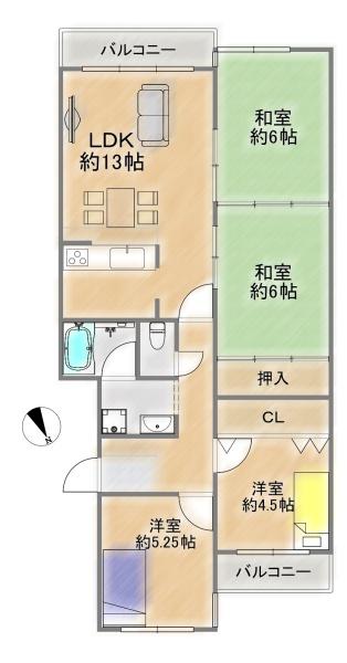 グリーンタウン東香里Ｃ棟　3F