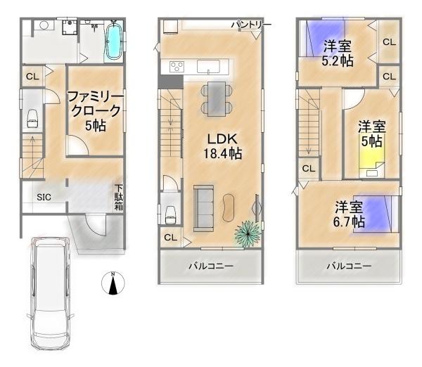川西市久代３丁目の新築一戸建
