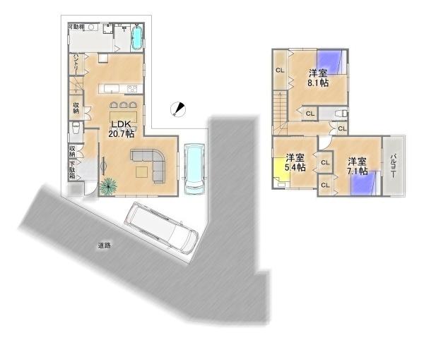 吹田市川園町の中古一戸建て