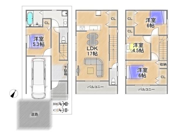 大阪市東淀川区下新庄４丁目の中古一戸建て