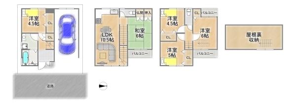 大阪市東淀川区下新庄２丁目の中古一戸建